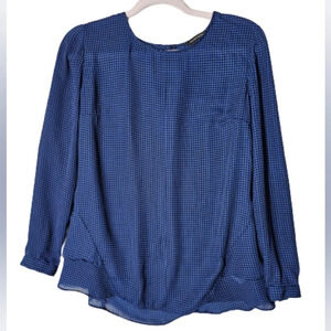 Banana Republic Black and Blue Blouse Women's Size Medium
